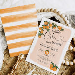 Convites Citrus Chá de fraldas Botanical Orange Little Cuti<br><div class="desc">Está a caminho um pouco de gracinha! Celebre a chegada do seu querido bebê/garota com este convite de chá de fraldas com temática de citros neutra em termos de gênero. A design apresenta uma bela tangerina pintada à mão e verde enfeitiçados com letras brancas.</div>
