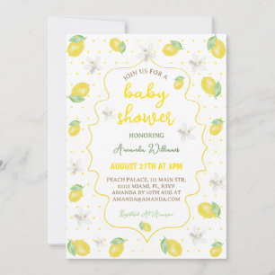 Convites Citrus Cute Lemon Floral Chá de fraldas