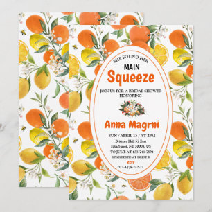 Convites Citrus Ela Encontrou Seu Chá de panela De Aperte P