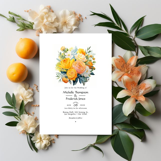 Convites Citrus Floral Wedding (Criador carregado)