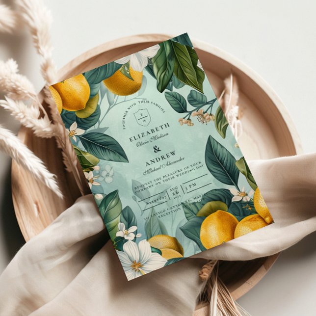 Convites Citrus Garden Botanical Wedding (Criador carregado)