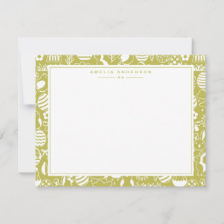 Convites Citrus Green Easter Egg Frame Note Card
