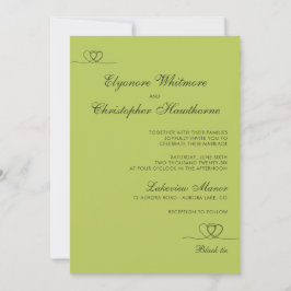 Convites Citrus Green Elegant Chic Calligraphy Wedding
