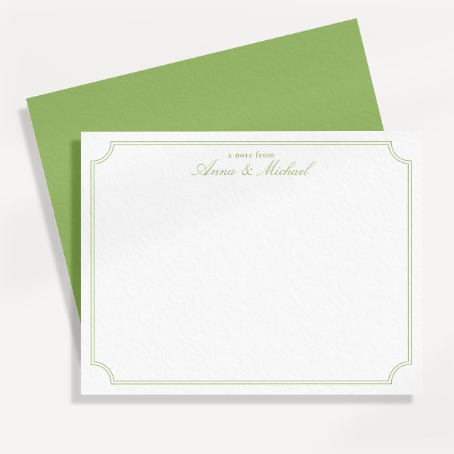 Convites Citrus Green Elegant Minimalist Wedding Note Card (Criador carregado)