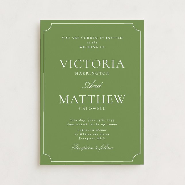Convites Citrus Green Modern Script Wedding Invitation (Criador carregado)