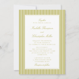 Convites Citrus Green Stripe Classic Wedding Invitation