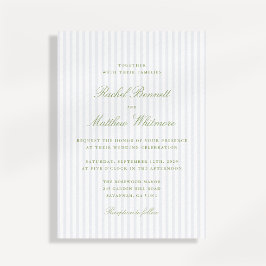 Convites Citrus Green Stripe Elegant Wedding Invitation