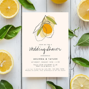 Convites Citrus Lemon Moderno Chá de casamento Minimalista