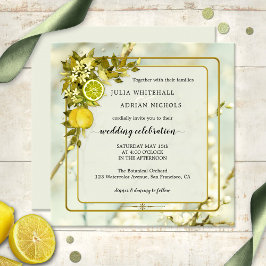 Convites Citrus Lemon Orchard Watercolor Invitation