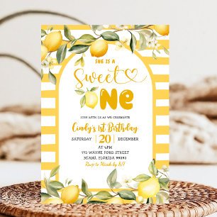 Convites Citrus Lemon Theme Sweet One First Birthday