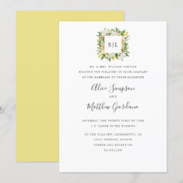 Convites Citrus Lemons e deixa monograma formal de casament