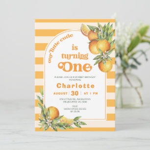 Convites Citrus Little Cutie One primeiro aniversario