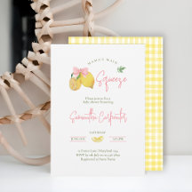 Citrus pink bow lemon baby shower