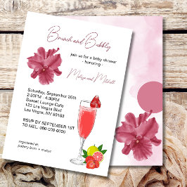 Convites Citrus Purple Brunch E Chá de fraldas De Borracha