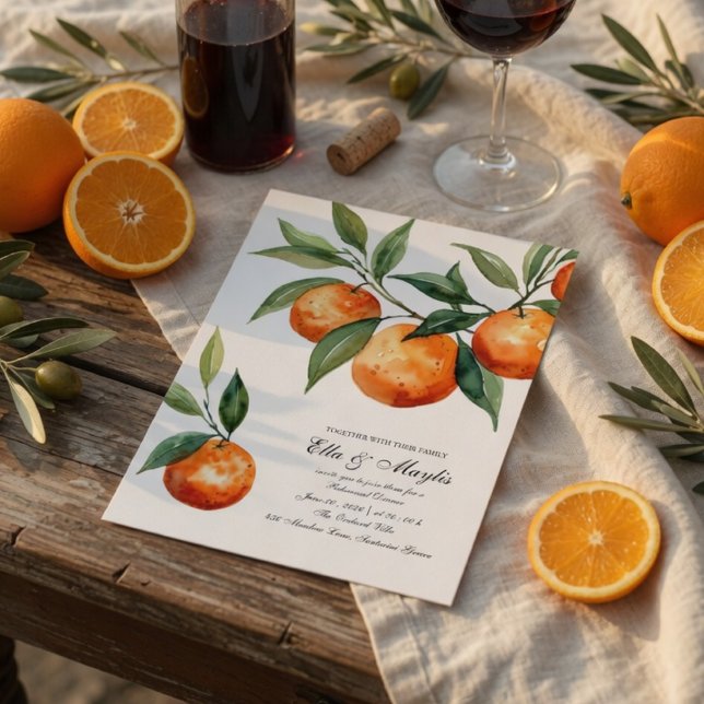 Convites Citrus Rehearsal Dinner Invitation | Mediterranean (Criador carregado)