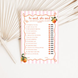 Convites Citrus Spritz Pink Stripes He said She said Card