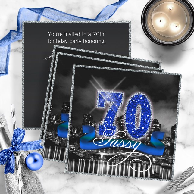 Convites City Lights Sassy Senty ID191 (Front/Back In Situ)