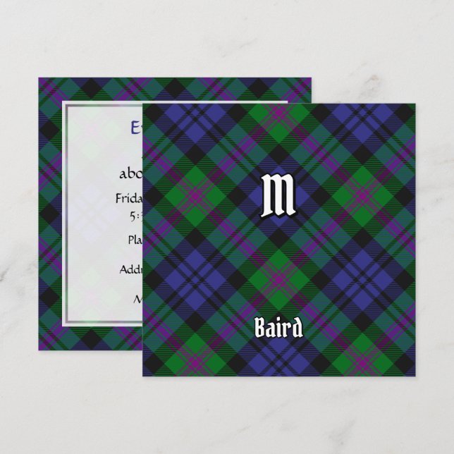 Convites Clan Baird Tartan (Frente/Verso)