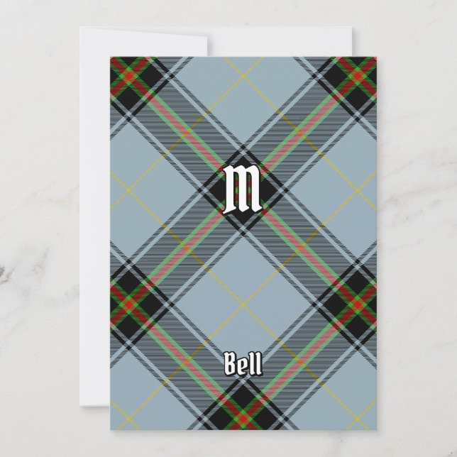 Convites Clan Bell Tartan (Frente)