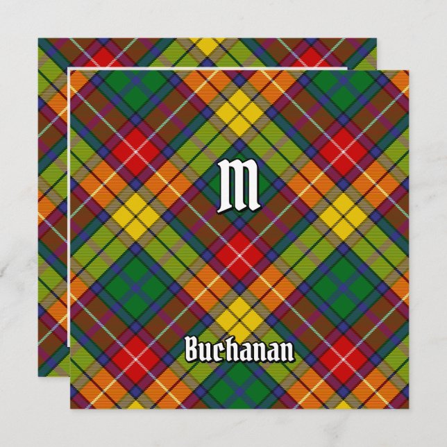 Convites Clan Buchanan Tartan (Frente/Verso)