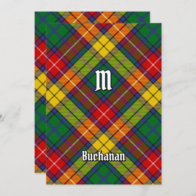 Convites Clan Buchanan Tartan (Frente/Verso)