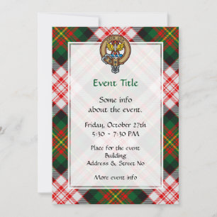 Convites Clan Carnegie Crest sobre o Vestido Tartan