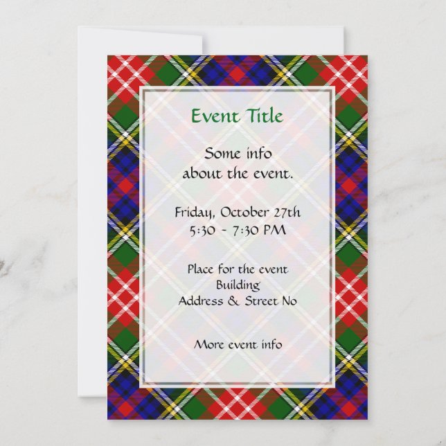 Convites Clan Christie Tartan (Verso)