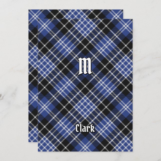 Convites Clan Clark Tartan (Frente/Verso)