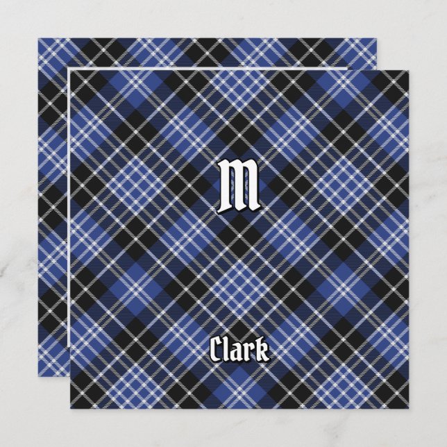Convites Clan Clark Tartan (Frente/Verso)
