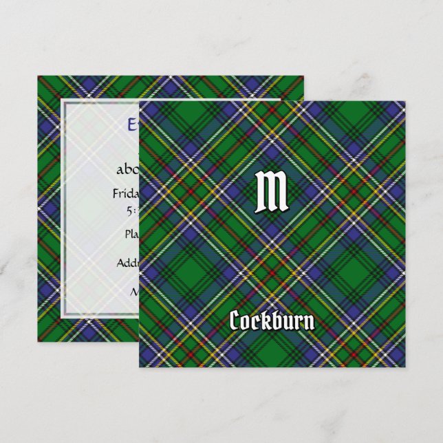 Convites Clan Cockburn Tartan (Frente/Verso)