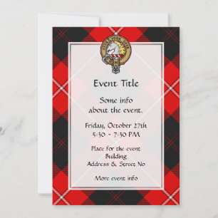 Convites Clan Cunningham Crest sobre Tartan