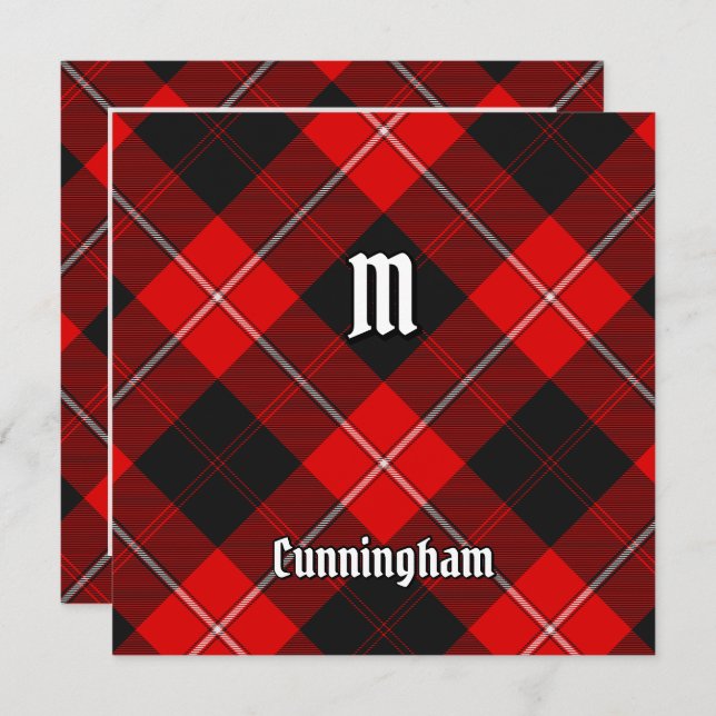 Convites Clan Cunningham Tartan (Frente/Verso)