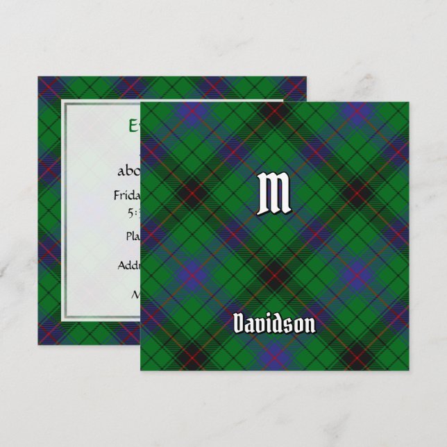 Convites Clan Davidson Tartan (Frente/Verso)