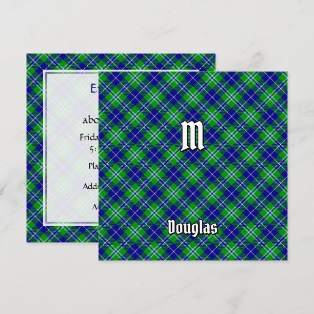 Convites Clan Douglas Tartan (Frente/Verso)