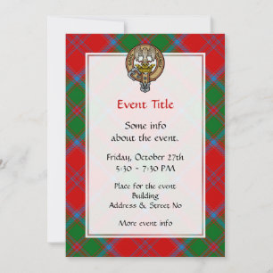Convites Clan Drummond Crest sobre Tartan