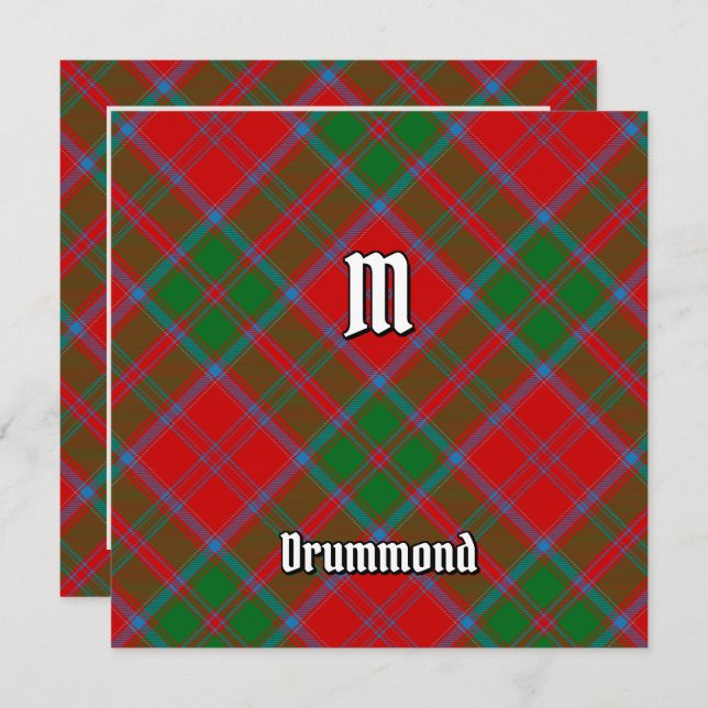 Convites Clan Drummond Tartan (Frente/Verso)