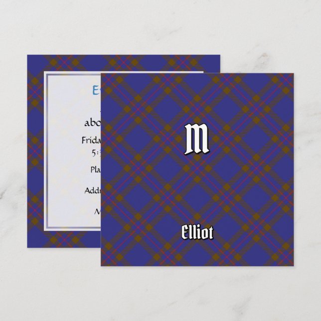 Convites Clan Elliot Modern Tartan (Frente/Verso)