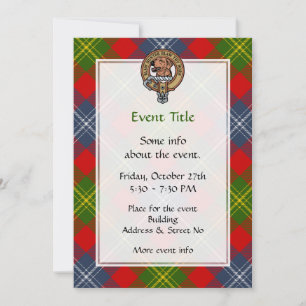 Convites Clan Forrester Crest sobre Tartan