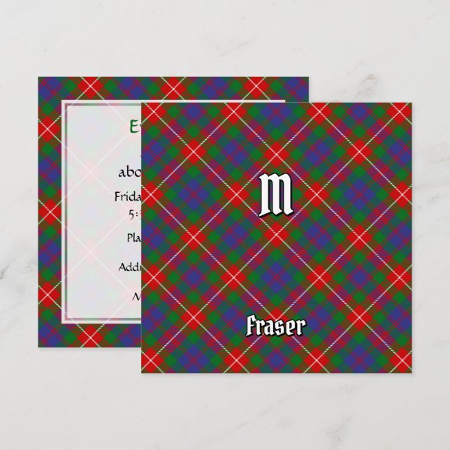 Convites Clan Fraser de Lovat Tartan (Frente/Verso)