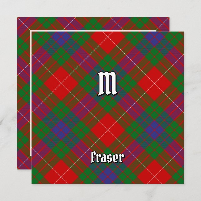 Convites Clan Fraser Tartan (Frente/Verso)