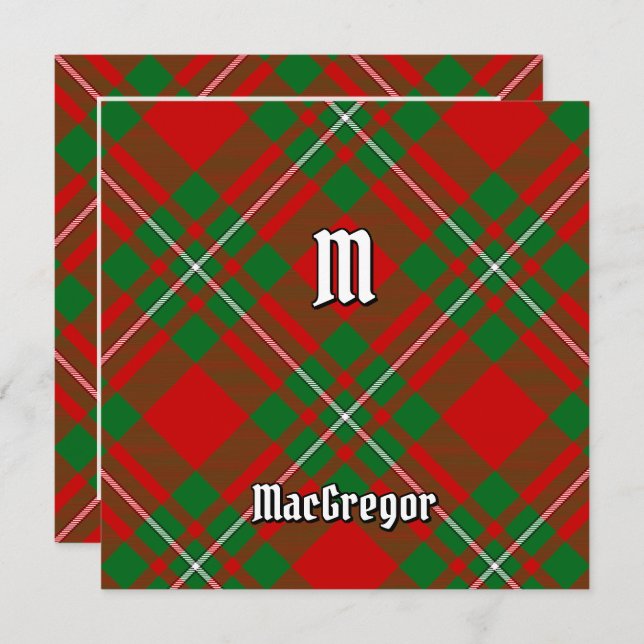 Convites Clan Gregor Tartan (Frente/Verso)