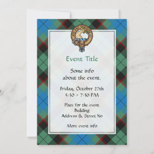 Convites Clan Guthrie Crest sobre Tartan