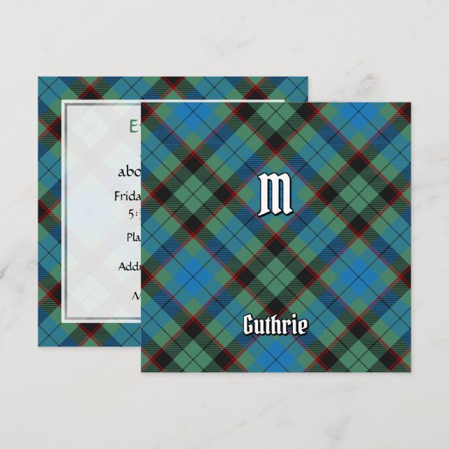 Convites Clan Guthrie Tartan (Frente/Verso)