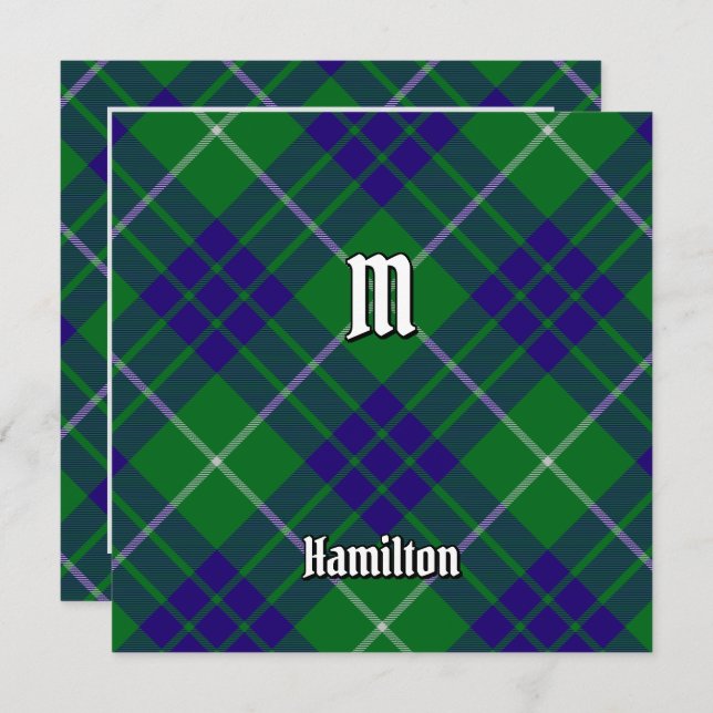 Convites Clan Hamilton caçando Tartan (Frente/Verso)