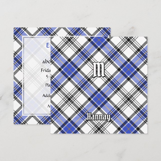 Convites Clan Hannay Tartan (Frente/Verso)