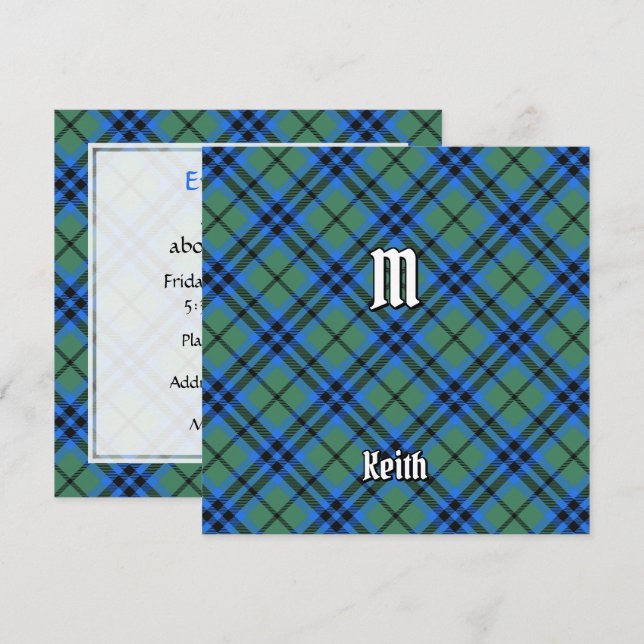 Convites Clan Keith Tartan (Frente/Verso)