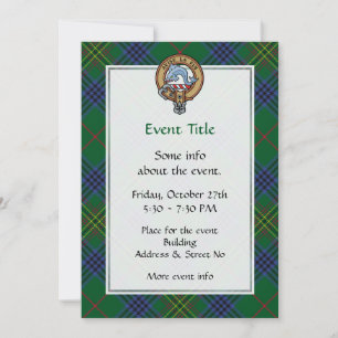 Convites Clan Kennedy Crest sobre Tartan