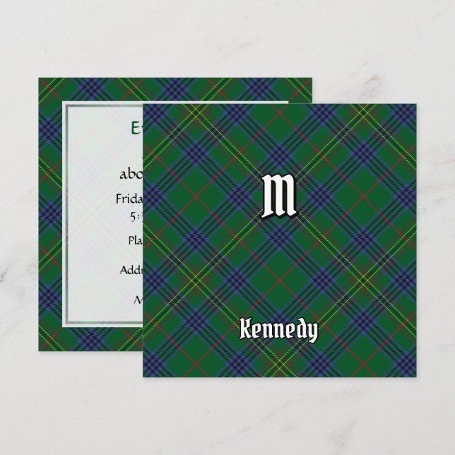 Convites Clan Kennedy Tartan (Frente/Verso)