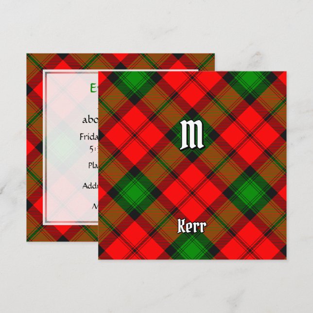 Convites Clan Kerr Tartan (Frente/Verso)