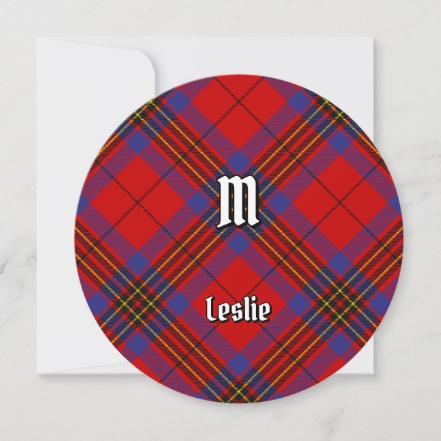 Convites Clan Leslie Red Tartan (Frente)